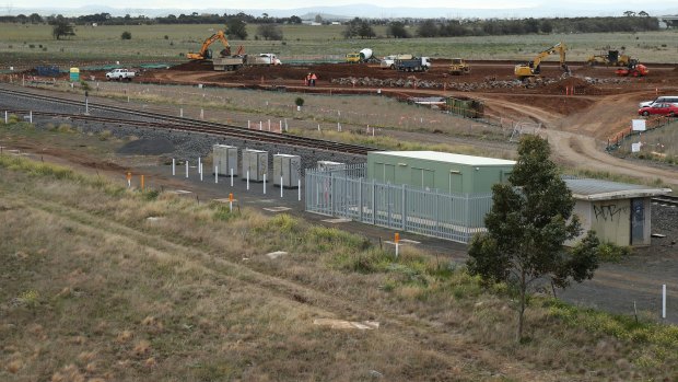 Construction work on the Caroline Springs railway station in August 2015. It is planned to  open in January 2017. 