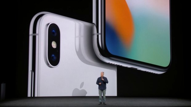 "Aggressive design": Phil Schiller, Apple's senior vice president of worldwide marketing, as he announced features of the new iPhone X last month.