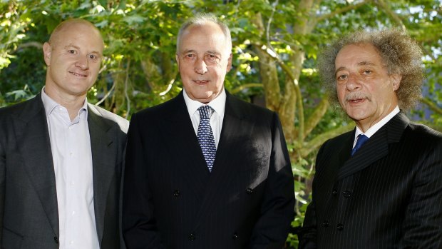 Commonwealth Bank chief executive Ian Narev, former prime minister Paul Keating and investor Gary Weiss.