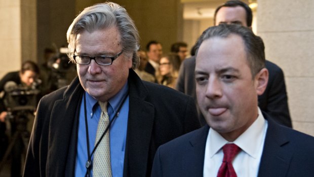 Steve Bannon, Donald Trump's chief strategist, left, and Reince Priebus, White House chief of staff.
