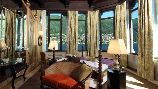 A suite room offers a stunning view at Casta Diva.
