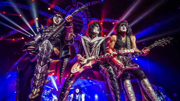 Glam rock legends Kiss rock and roll all night at the Brisbane Entertainment Centre.