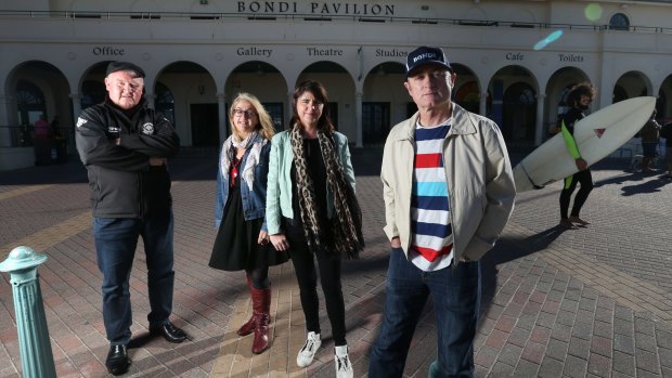 Those opposing the current plans to revamp Bondi Pavilion are  CFMEU's Brian Parker, Kilty O'Brien, Rita Mallia and musician Dave Faulkner.