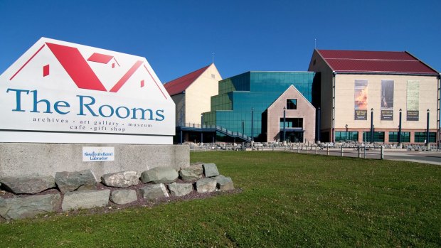 The Rooms museum resembles a traditional gabled shed or "fishing room".