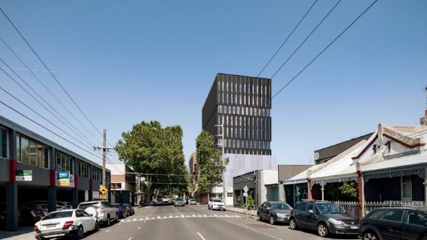 The design for an office proposal at 71 Gipps Street, Collingwood. 