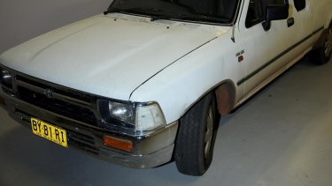 The white ute police have seized as part of their investigation.