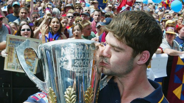 Jonathan Brown with the 2003 premiership cup.