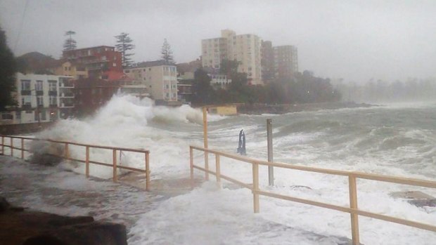 Huge ocean storms on Marine Parade at Fairy Bower.