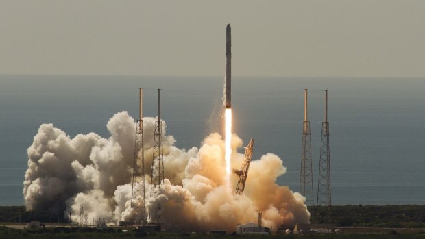 An unmanned SpaceX Falcon 9 rocket launches from Cape Canaveral, Florida on June 28. It exploded about two minutes after liftoff.