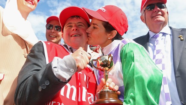 Elated: Michelle Payne, and her brother Stevie, won Australia's heart in November.