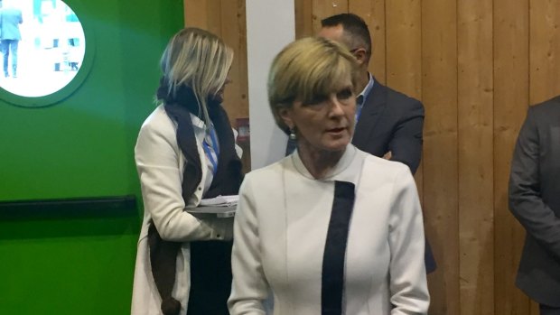 Foreign Minister Julie Bishop on the sidelines of the Paris climate summit.