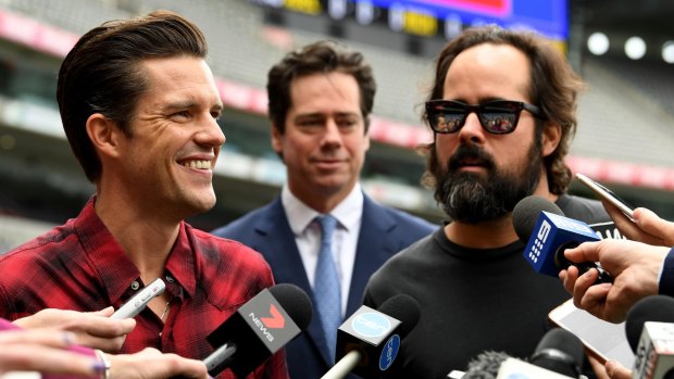 Big gig awaits: Brandon Flowers (left) and Ronnie Vannucci  (right), members of The Killers.