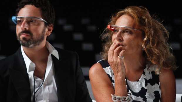 Google co-founder Sergey Brin sporting Google Glass at during New York Fashion Week in 2013.