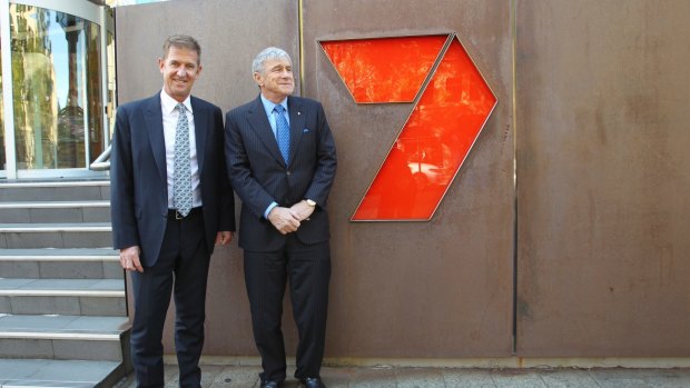 Seven West Media chief executive Tim Worner (left) and chairman Kerry Stokes, are steering the network through tough times for free-to-air television. 