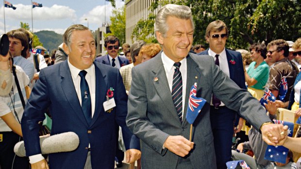 Deal-making dynamo: Alan Bond with Bob Hawke.