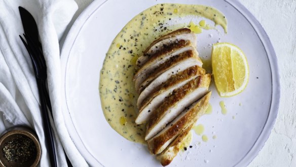 Use any mustard you have on hand to flavour this cream sauce.