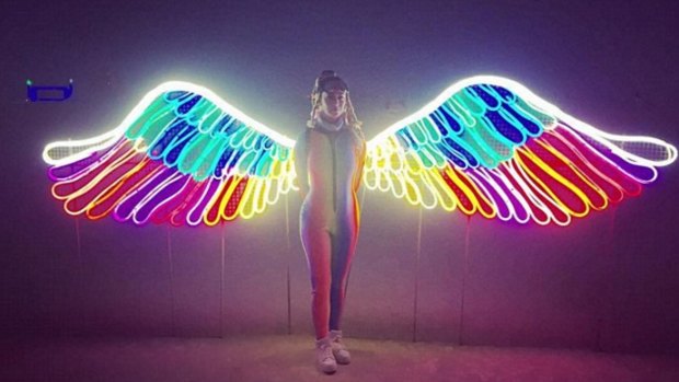 Katy Perry shared this image of Melbourne artist Carla O'Brien's wings which has gone global.