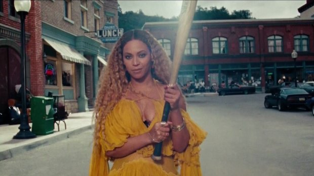 Came out swinging ... A still from Beyonce's music video Lemonade, which featured lyrics detailing a broken marriage and infidelity.