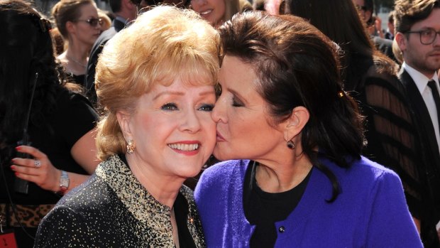 A public memorial for Carrie Fisher and Debbie Reynolds was held in Los Angeles on Sunday.
