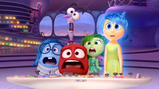 <i>Inside Out</i>'s Sadness (Phyllis Smith), Anger (Lewis Black), Fear (Bill Hader) Disgust (Mindy Kaling) and Joy (Amy Poehler.