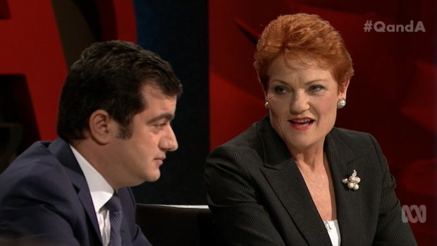 Pauline Hanson repeatedly asked Sam Dastyari if he was a Muslim on Q&A. 