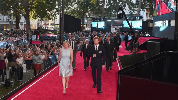 Prince Harry arrives for the world premiere of ''Dunkirk'' in London.