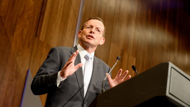 Steering the response to proposed taxation changes: Prime Minister Tony Abbott in Victoria on Sunday.