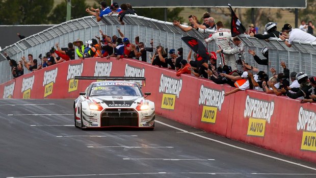 Fast and furious: Nissan's GT-R took a thrilling victory in the 2015 Bathurst 12 Hour on Sunday.