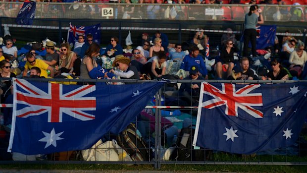 Australians waiting for the dawn service at Gallipoli, Turkey in 2014.