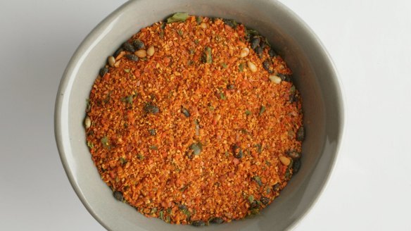 Shichimi Japanese pepper mix combines chilli powder, sesame seeds, pepper and spices.