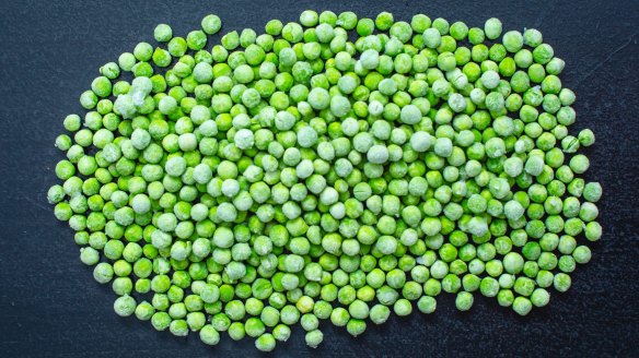 Frozen green peas.