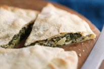 Bright tradition: The finished potato and silverbeet torte makes a great lunch.