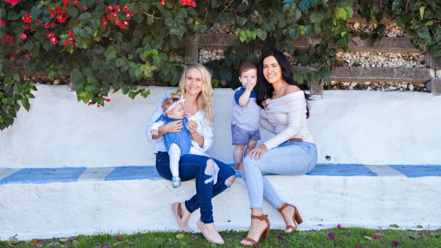 Co-creators of Mama Tribe Haley Finlayson and Nikki McCahon with their babies.