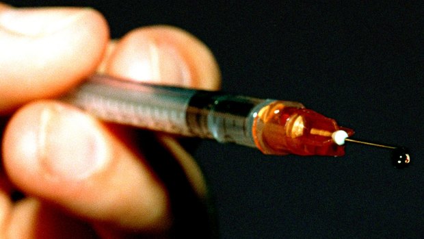 Police allegedly found two syringes on the man.
