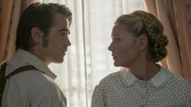 Colin Farrell as John McBurney and Kirsten Dunst as Ed in 'The Beguiled'.