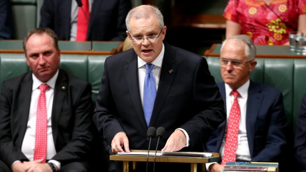 Treasurer Scott Morrison delivering the May 2016 budget.