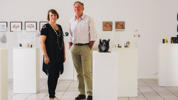 Susie and Martin Beaver, the owners of Beaver Galleries in Deakin. The gallery has been open 41 years making it one of the oldest commercial art galleries in Australia.