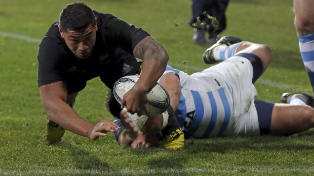 Lost overseas: Charles Piutau in action for the All Blacks against Argentina in 2015.