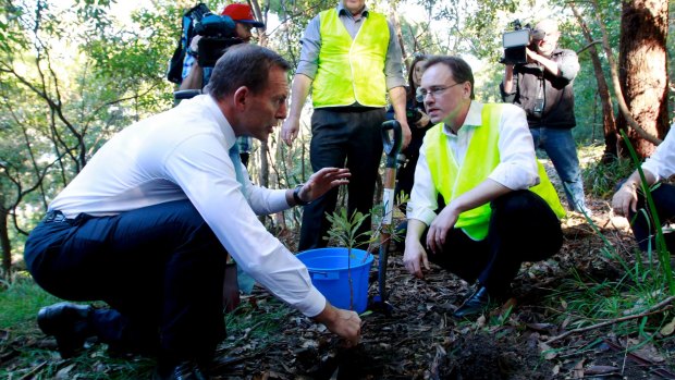 The Green Army was a signature environment policy when Tony Abbott (left) was prime minister, and Greg Hunt (right) his environment minister.