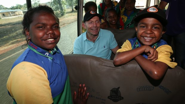 The PM joins the Remote School Attendance Strategy  bus collecting  schoolchildren in Bamaga.