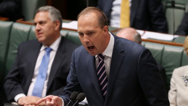 Immigration Minister Peter Dutton claimed on Tuesday that "I think there's a huge move by Fairfax at the moment to try and bring the government down.