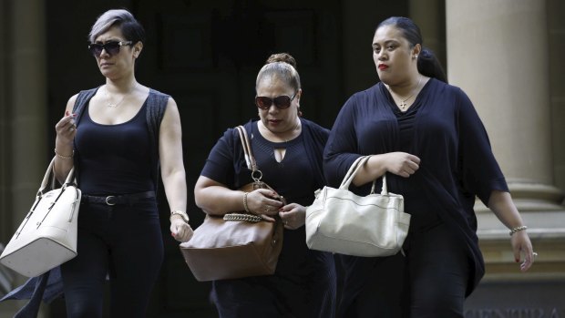 The family of Alo-Bridget Namoa with lawyer Sophie Toomey, left, outside Central Local Court in Sydney last month.  
