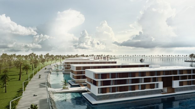 The 101-room hotels will be 72 metres long, 16 metres wide and each feature a restaurant and lounge bar. 