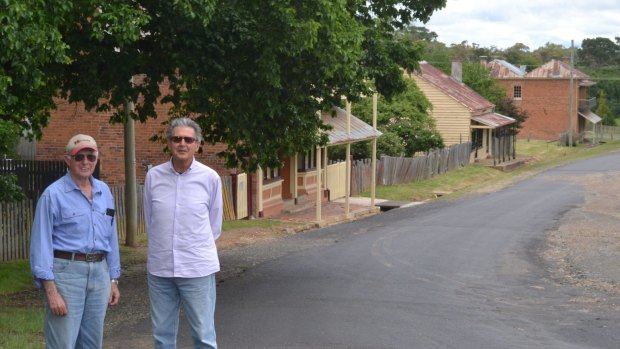 Hill End residents Nick Harvey and Ross Brown say the community is "shellshocked" by news Sallys Flat is one of six sites being considered to house Australia's first permanent nuclear waste dump. 