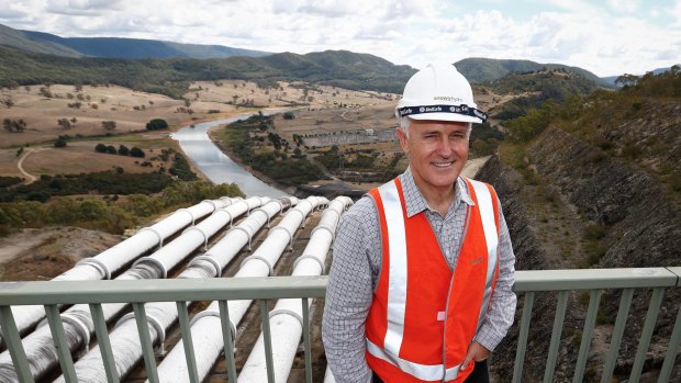 Prime Minister Malcolm Turnbull at the Snowy Hydro scheme.