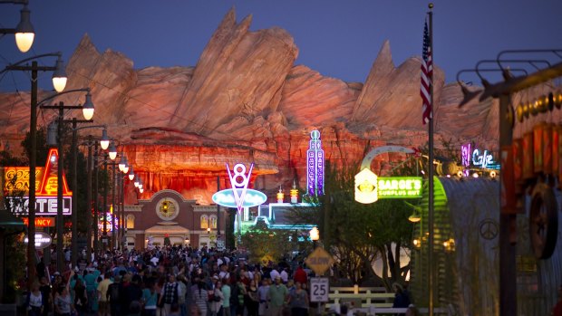 The 12-acre Cars Land attraction immerses guests in the thrilling world of the Disney and Pixar blockbuster Cars.