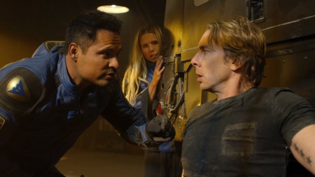 Some scenes – such as when Baker hopes that his new career will appeal to his estranged wife Karen (Kristen Bell, centre) – are downright baffling.