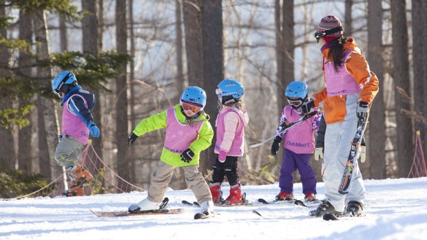 A kids' club ski group at Club Med Hokkaido.
