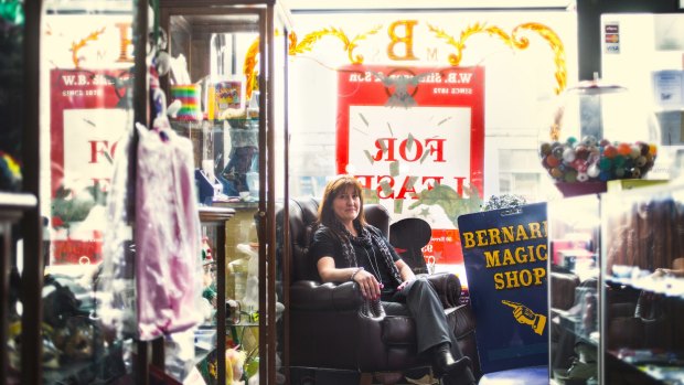 Kristina at Bernard's Magic Shop in West Melbourne, where she moved after rents were raised 70 per cent at the Elizabeth Street store.