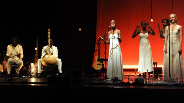 Sydney Festival's Desdemona, an immersive reimagining of Shakespeare's Othello, sees traditional string instrument players and vocalists perform.